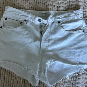 Agolde Crisp White Denim Shorts